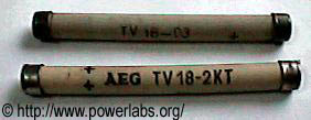 18kV 2mA rectifier rods from an old TV set.